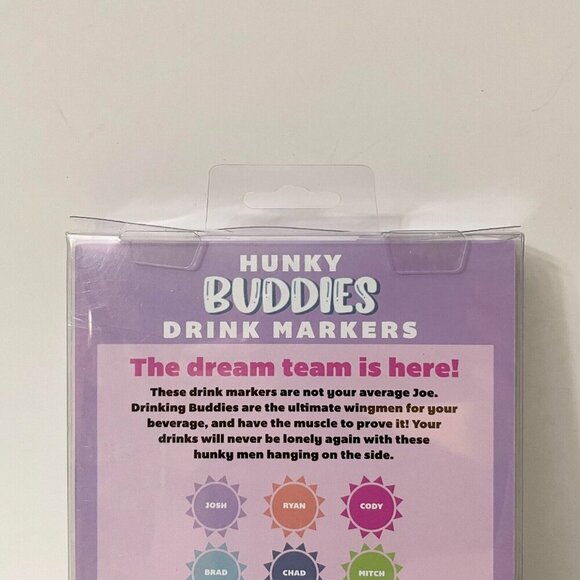 Hunky Buddies Drink Markers 6 Packs Party Drinking Buddies Companions - Picture 7 of 16